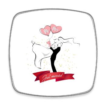 Gift idea for the wedding or wedding anniversary - Square fridge magnet - white - Front