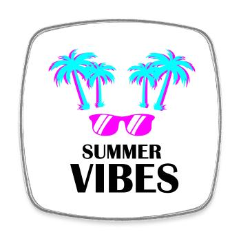 Summer Vibes - Viereckiger Kühlschrankmagnet - Weiß - Vorne