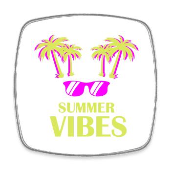 Summer Vibes - Viereckiger Kühlschrankmagnet - Weiß - Vorne