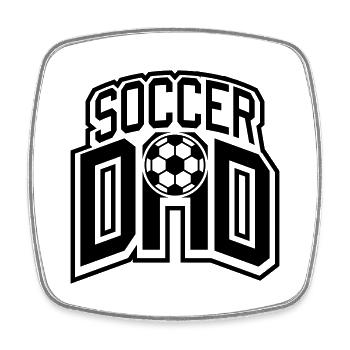 Soccer Dad Logo Design - Viereckiger Kühlschrankmagnet - Weiß - Vorne