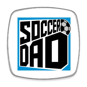 Logo Design Soccer Papa - Magnet carré - blanc - Devant