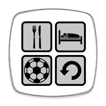 Football Eat Sleep Icons - Square fridge magnet - white - Front