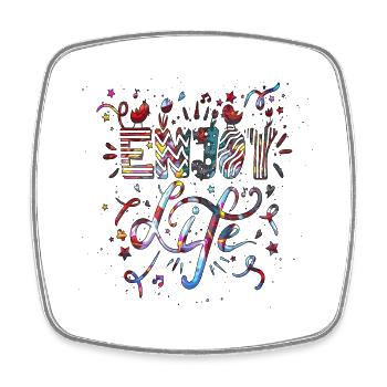Think outside the box positive thoughts happy - Square fridge magnet - white - Front