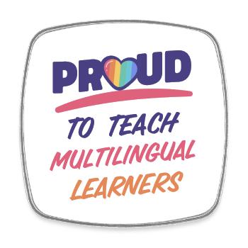 Proud to teach multilingual learners Mehrsprachig - Viereckiger Kühlschrankmagnet - Weiß - Vorne