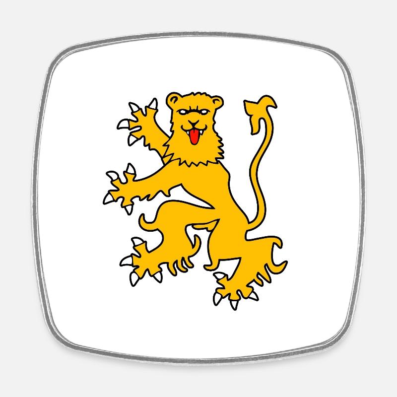 Lion OR drapeau aveyron - Magnet carré - blanc