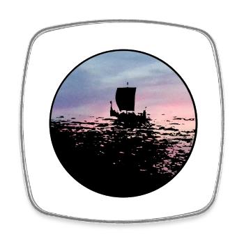 dragon boat - Square fridge magnet - white - Front