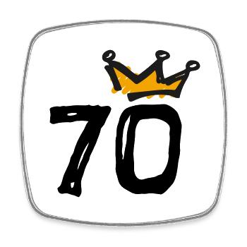 70e anniversaire Krone - Magnet carré - blanc - Devant