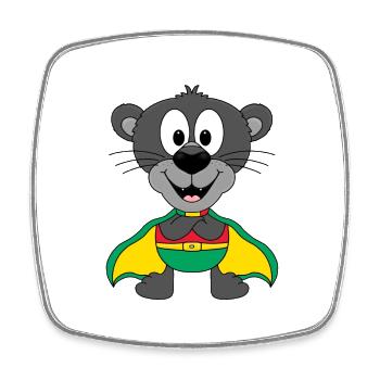PANTHER - SUPERHELD - TIER - KIND - BABY - Viereckiger Kühlschrankmagnet - Weiß - Vorne