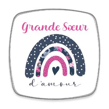 grande Sœur d’amour - Magnet carré - blanc - Devant