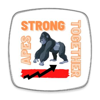 Ape's Strong Together - Viereckiger Kühlschrankmagnet - Weiß - Vorne