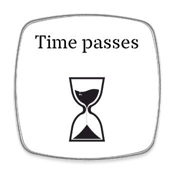 Time passes - Square fridge magnet - white - Front