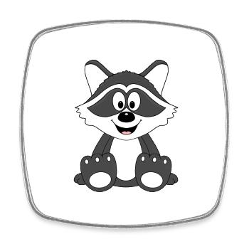 WASCHBÄR - TIER - KIND - BABY - Viereckiger Kühlschrankmagnet - Weiß - Vorne