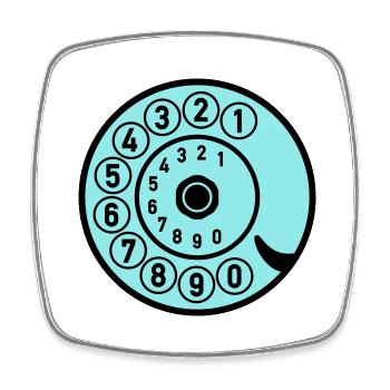 Dial Vintage Phone Call Retro Technologie - Magnet carré - blanc - Devant