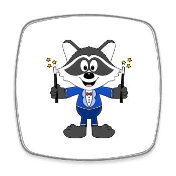 WASCHBÄR - ZAUBERER - TIER - KIND - BABY - Viereckiger Kühlschrankmagnet - Weiß - Vorne