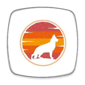 Shepherd Dog retro vintage Dog Owner Dog - Square fridge magnet - white - Front