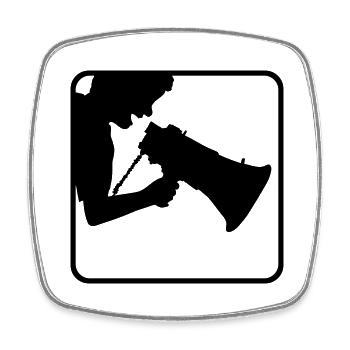 Speaker Speech Megafon Propaganda - Square fridge magnet - white - Front