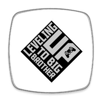 Leveling up big brother - Viereckiger Kühlschrankmagnet - Weiß - Vorne