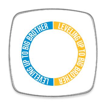 Leveling up big brother - Square fridge magnet - white - Front