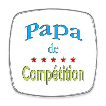 Papa de compétition - Magnet carré - blanc - Devant
