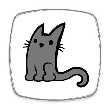 Mignon petit chat gris - Magnet carré - blanc - Devant