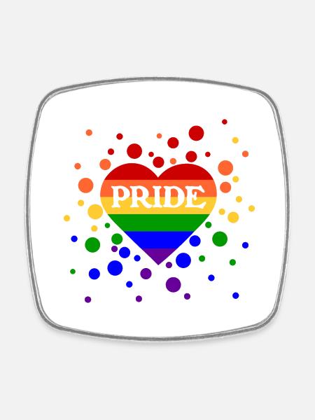 Pridedot - Viereckiger Kühlschrankmagnet - Weiß
