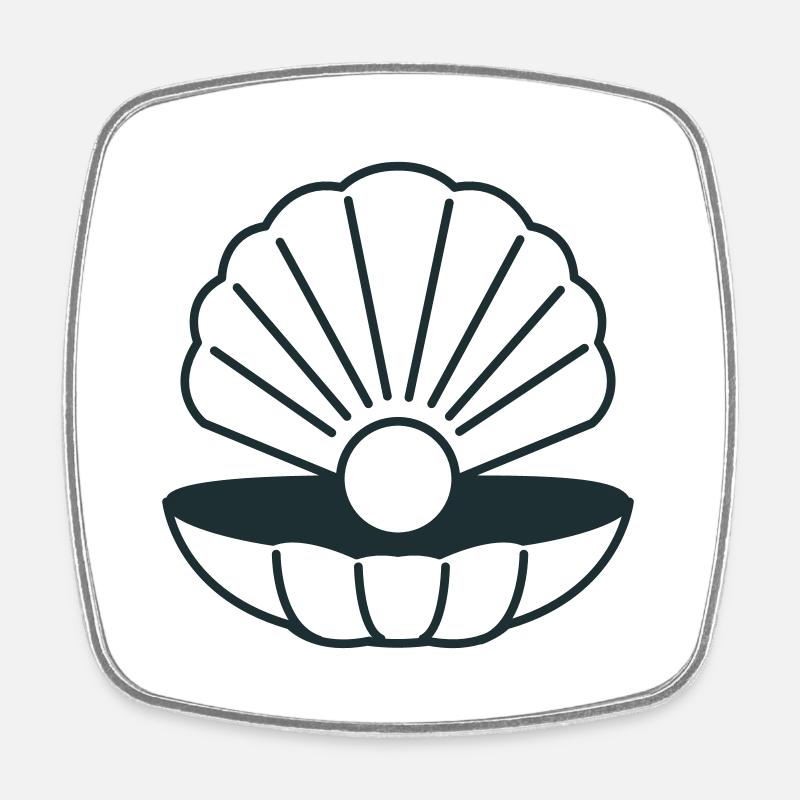 pearl clammy - Square fridge magnet - white