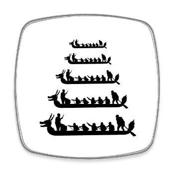 Dragon Boat Racing Crew Paddlers Sports nautiques - Magnet carré - blanc - Devant