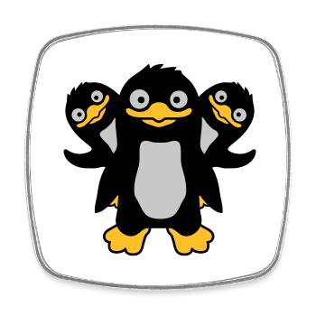 3 lustige Pinguin Freunde - Viereckiger Kühlschrankmagnet - Weiß - Vorne