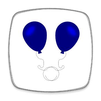 Air Balloons Hope - Magnet carré - blanc - Devant