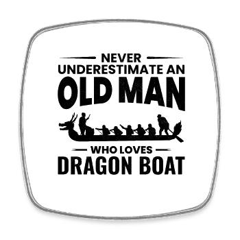 Dragon Boat Racing Crew Grandpa Fathers day - Square fridge magnet - white - Front