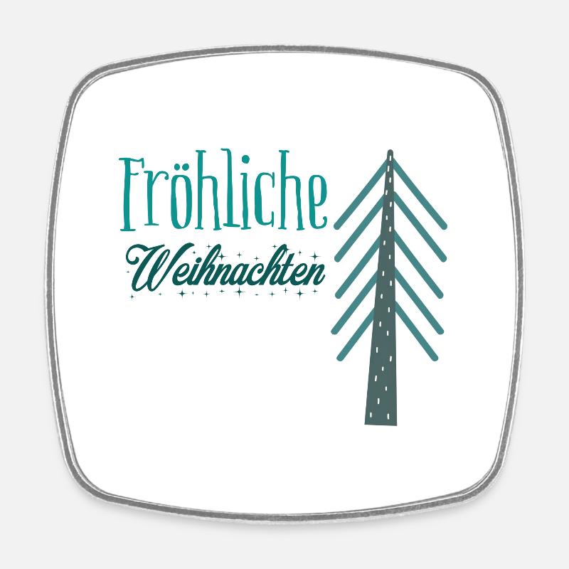 Fröhliche Weihnachten - Viereckiger Kühlschrankmagnet - Weiß
