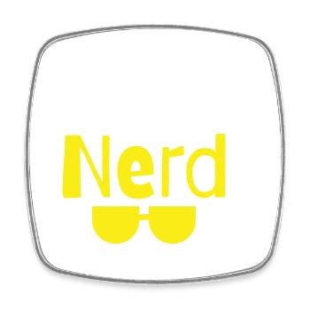 Coolest Nerd - Viereckiger Kühlschrankmagnet - Weiß - Vorne