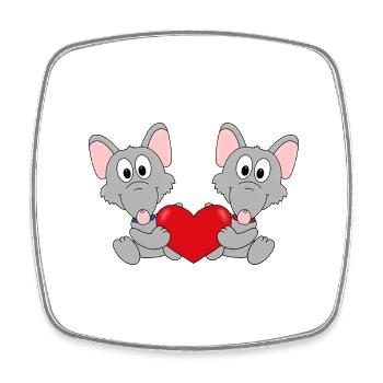 RATTEN - LIEBE - LOVE - TIER - TIERISCH - VERLIEBT - Viereckiger Kühlschrankmagnet - Weiß - Vorne