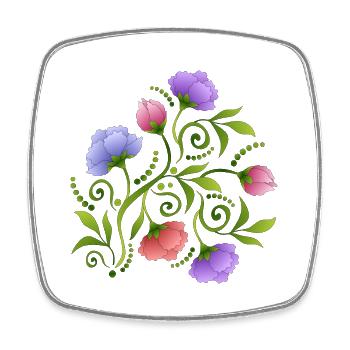Fleur - Magnet carré - blanc - Devant