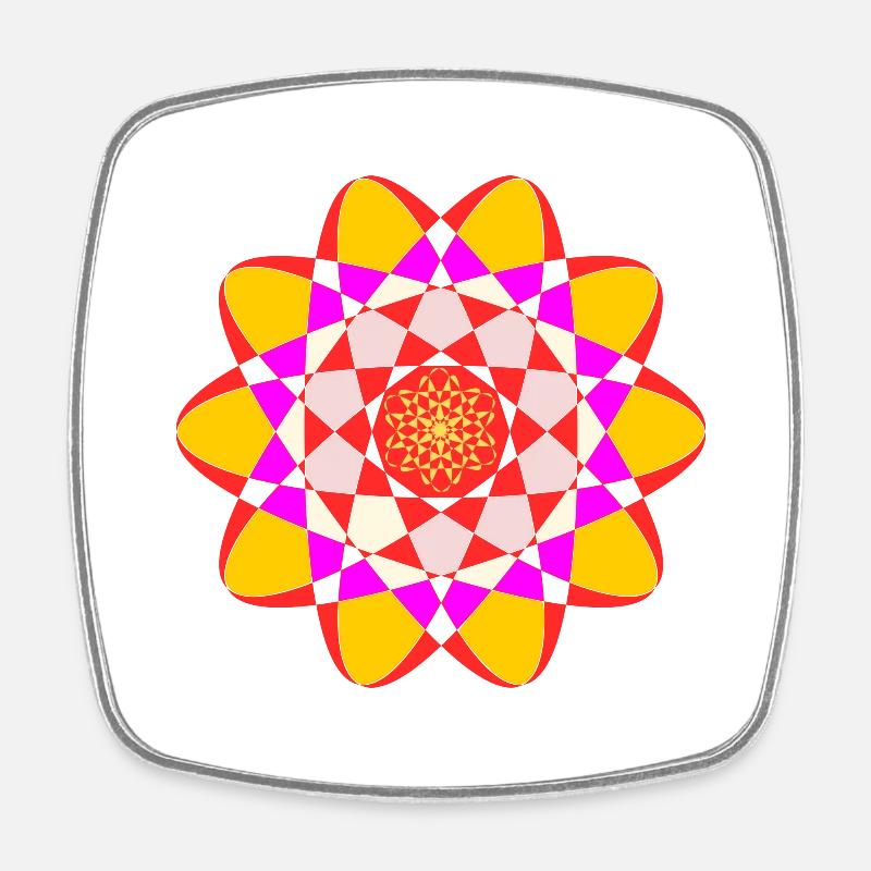 Mandala - Magnet carré - blanc