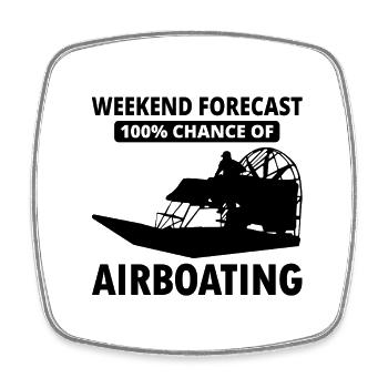 Airboat Fanboat Airboating Planeboat Bateau de marais - Magnet carré - blanc - Devant