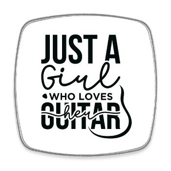 Juste une fille qui aime sa guitare - Magnet carré - blanc - Devant