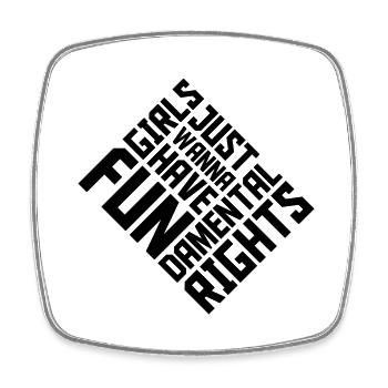 wanna have fundamental rights - Square fridge magnet - white - Front