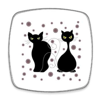 Katzen - Viereckiger Kühlschrankmagnet - Weiß - Vorne