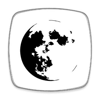 Mond (farben personalisierbar) - Viereckiger Kühlschrankmagnet - Weiß - Vorne