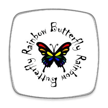Rainbow Butterfly - Viereckiger Kühlschrankmagnet - Weiß - Vorne