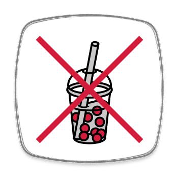 Shield Bubble Tea forbidden - Square fridge magnet - white - Front