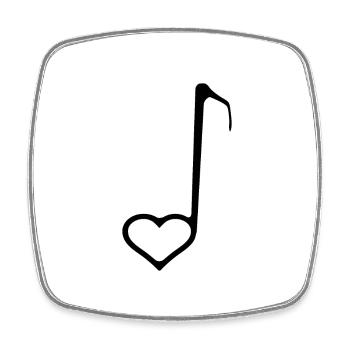 Amour Musique Croche - Magnet carré - blanc - Devant