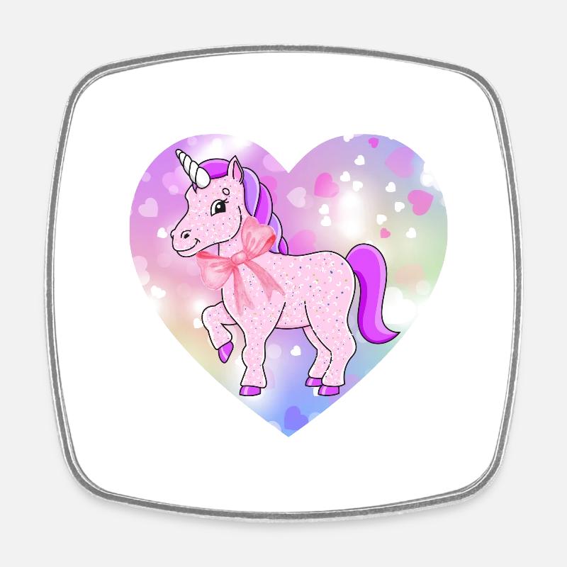 Unicorn - Square fridge magnet - white