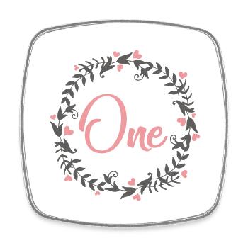 ONE YEAR MILESTONES HEART - Viereckiger Kühlschrankmagnet - Weiß - Vorne