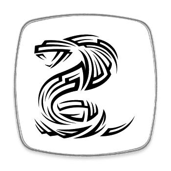 Schlange Kobra Tribal Tattoo - Viereckiger Kühlschrankmagnet - Weiß - Vorne