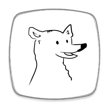 cartoon hund kopf symbol tier - Viereckiger Kühlschrankmagnet - Weiß - Vorne