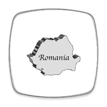 Rumänien 3D Karte - Viereckiger Kühlschrankmagnet - Weiß - Vorne