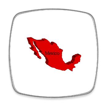 Mexiko 3D Karte - Viereckiger Kühlschrankmagnet - Weiß - Vorne