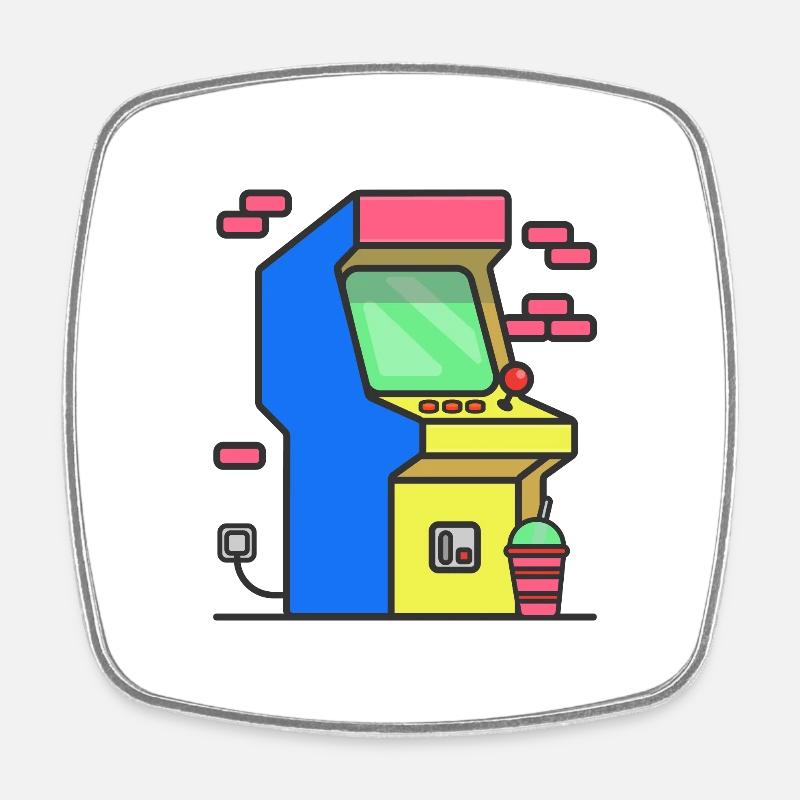 Arcade - Viereckiger Kühlschrankmagnet - Weiß